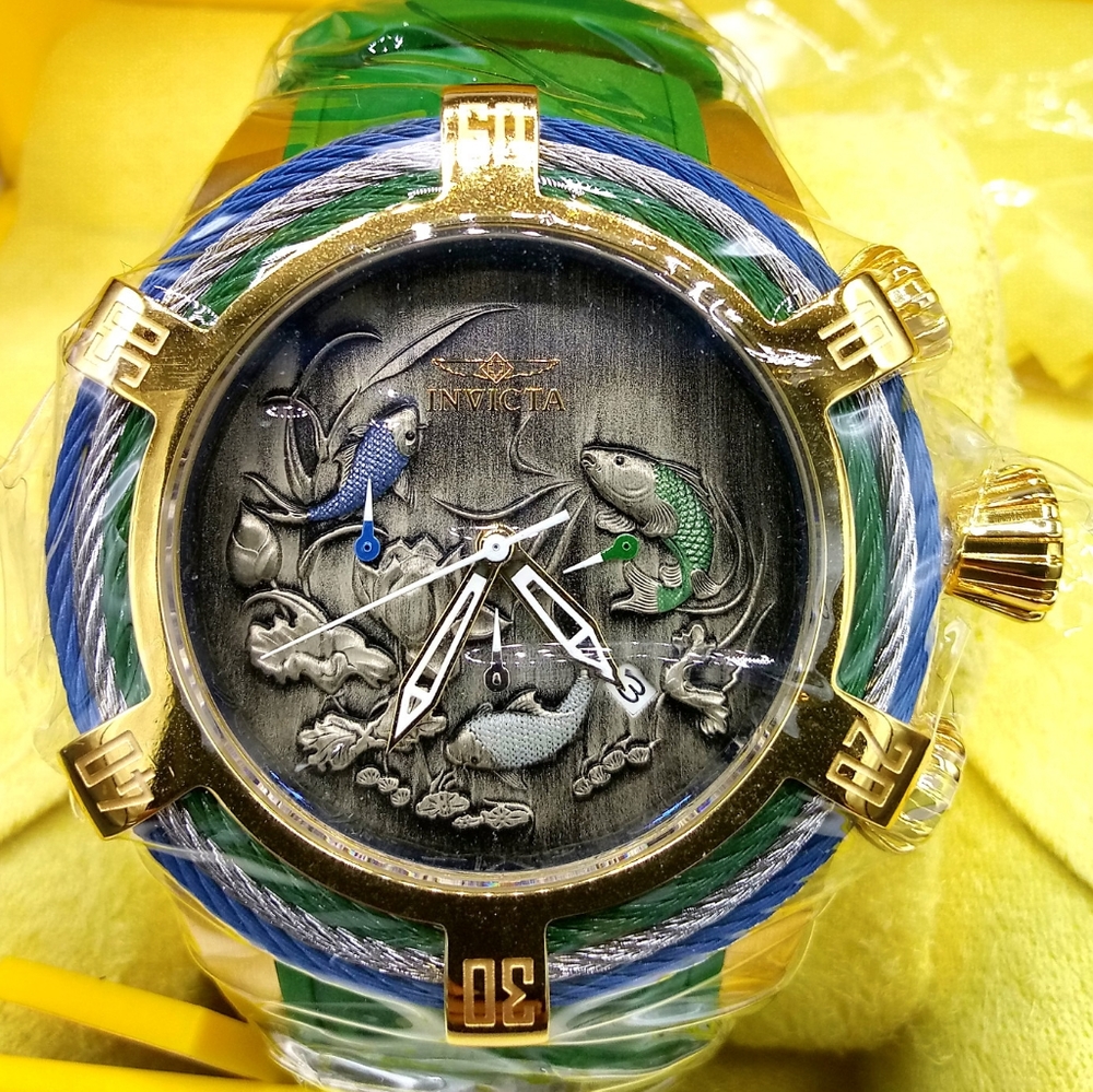 FIRM PRICE-INVICTA BOLT ZEUS KOI FISH CHRONOGRAPH